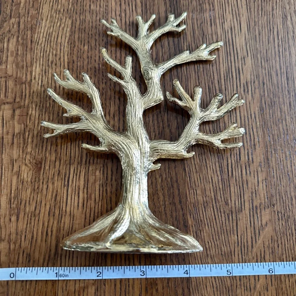 Unbranded Jewelry Tree Stand Unisex OS Gold Metal Nature Decor Organizer